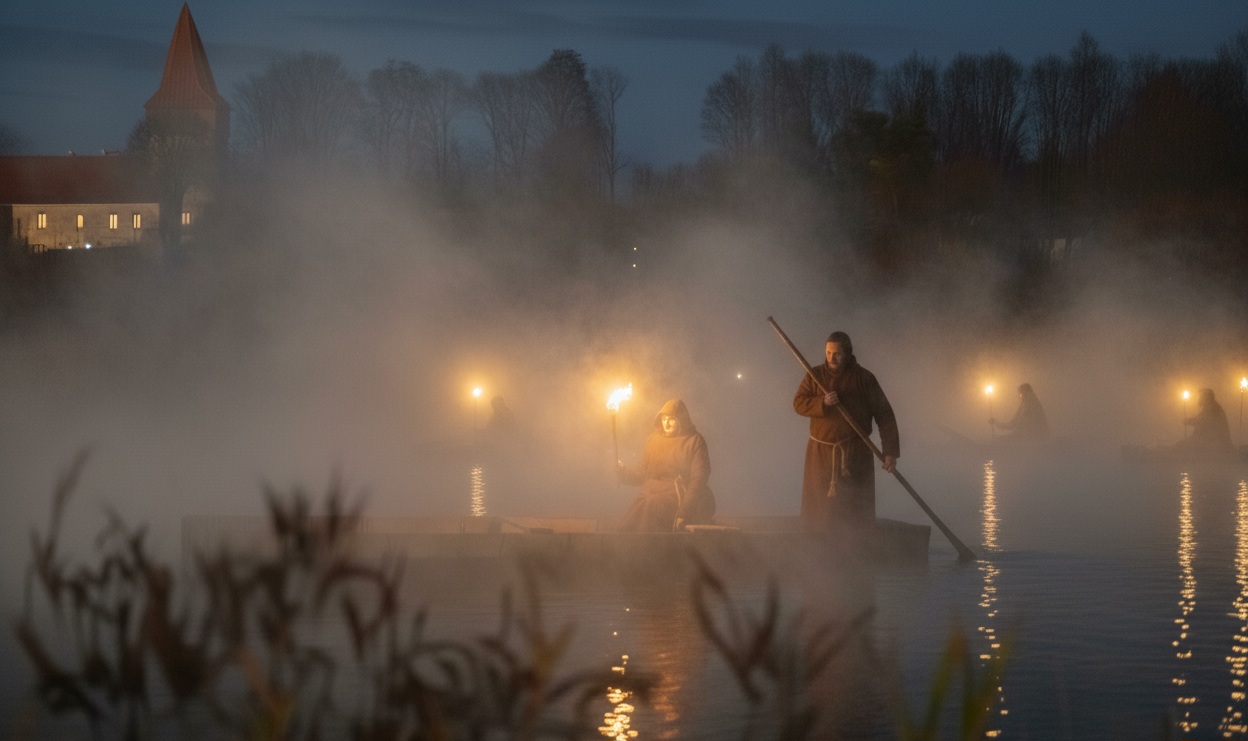 Kajaki na Pilicy o zmierzchu — kampania Światło nad Pilicą